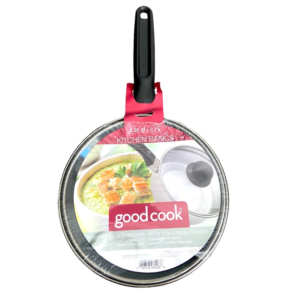 Good Cook 2.25 Quart Stainless Steel Sauce Pan With Lid